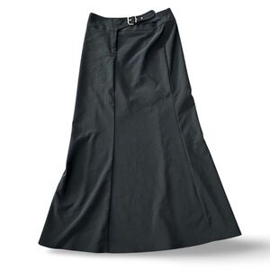 🇨🇦 90s Nathalie B Black Maxi Skirt 90s Dark Minimal With Wrap Buckle Size Medium